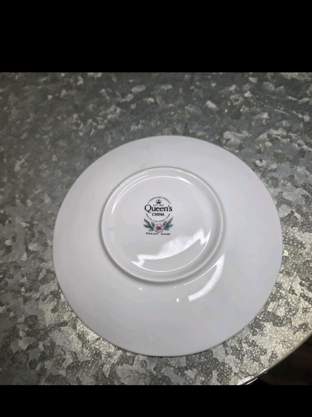 Vintage Queen’s Midnight Bloom Fine Bone China Teacup & Saucer England Floral